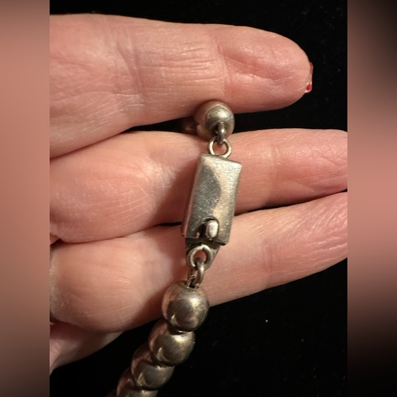 Vintage Mexico Sterling Silver Bead Necklace 23” - Picture 4 of 6